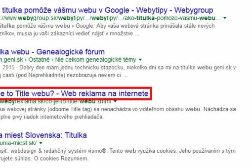 Ako titulka pome vmu webu v Google