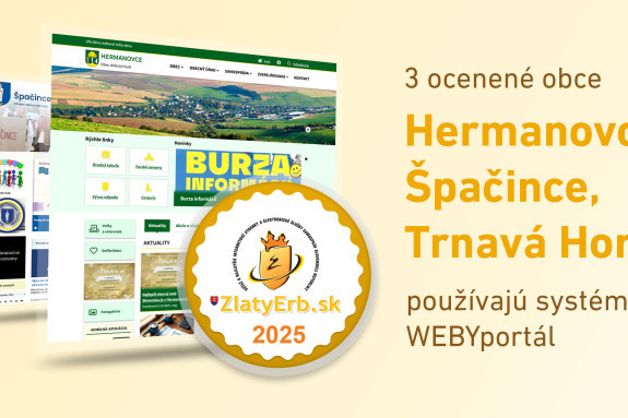 Webov sdla na systme WEBYportl op uspeli v sai ZlatyErb.sk