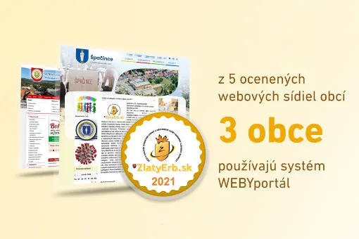 Súťaž ZlatyErb.sk: z 5 ocenených webových sídiel 3 obce používajú systém WEBYportál