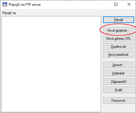 Navod na nastavenie FTP - Nov spojenie