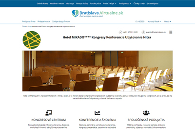 Nitra.Virtualne.sk  Hotel MIKADO Kongresy, konferencie, ubytovanie